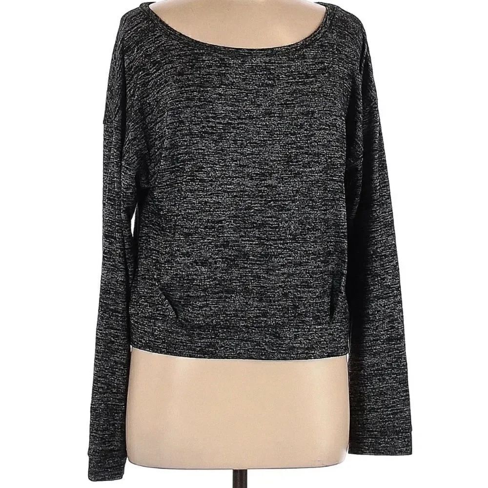 Leith Women Gray Dark charcoal heather  Pullover Sweater Small